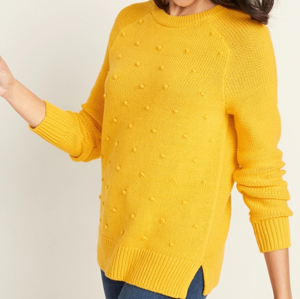 NWT Old Navy Women Mustard Yellow Sweater M